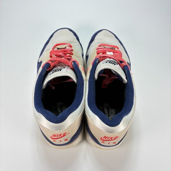Nike Air Max 1 Navy Blue Tan Suede Running Shoes Comfort CN9672-991 Womens Sz 10 - Picture 6 of 10